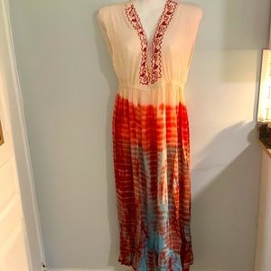 Tie-dye maxi dress/cover-up Large lightweight flowy beach boho Summer hippie